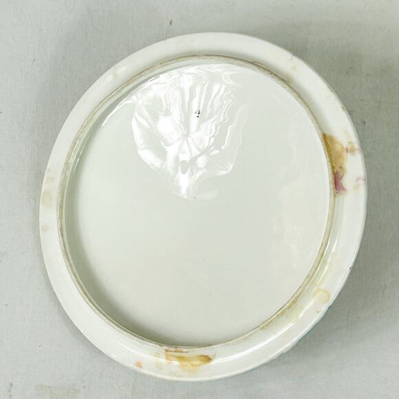 Vtg GDA Limoges France Gold Gilt Footed Porcelain Powder Dresser Jar Trinket Box - Picture 13 of 13
